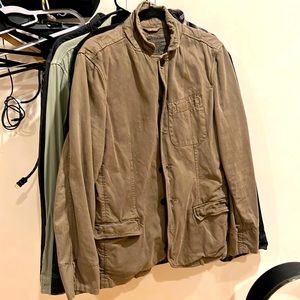 All Saints Spitalfields brown distressed look coat